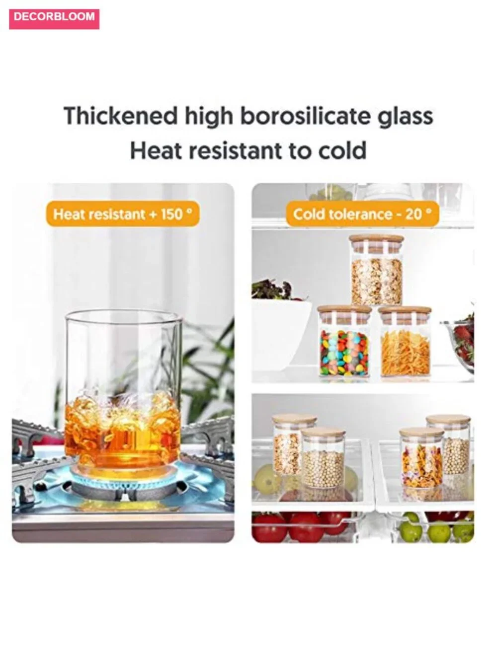 12-Pack 9OZ Glass Jars with Bamboo Airtight Lids & Labels